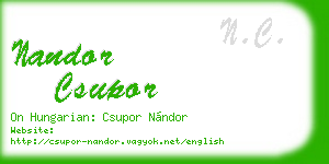 nandor csupor business card