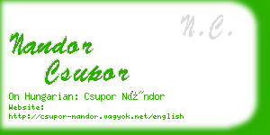 nandor csupor business card